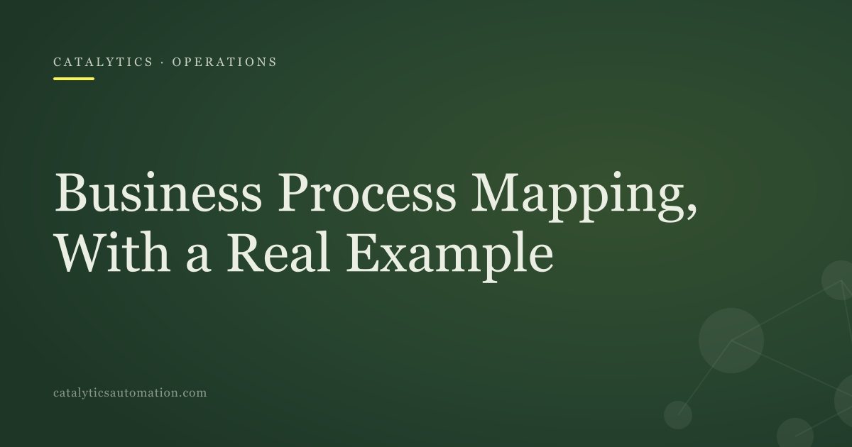 Cover: Business Process Mapping, With a Real Example, Catalytics Automation