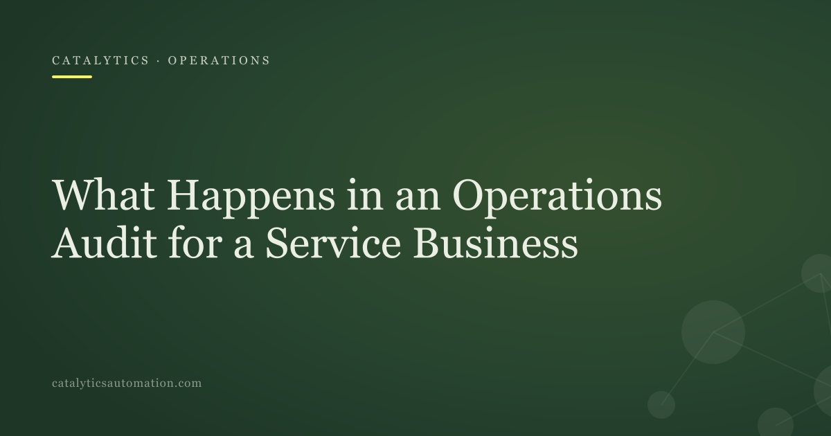 Cover: What Happens in an Operations Audit for a Service Business, Catalytics Automation