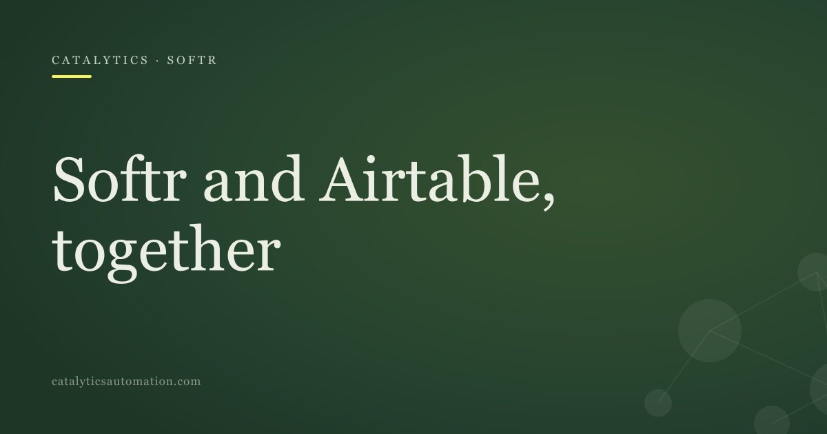 Softr in front of an Airtable base, or Softr on its own database