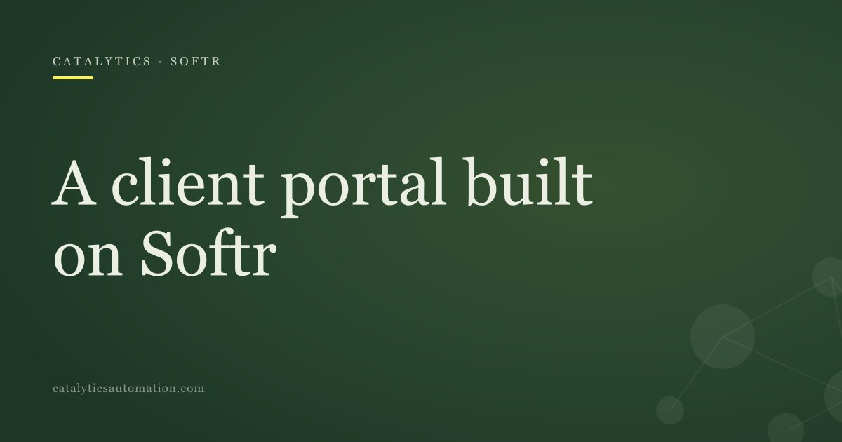 A Softr client portal where each client sees only their own records